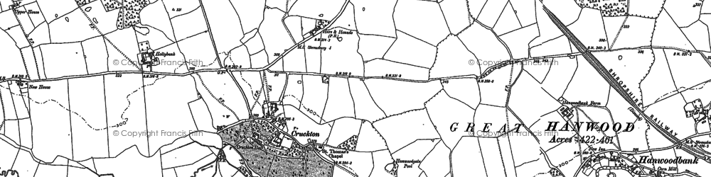 Old map of Cruckton in 1881