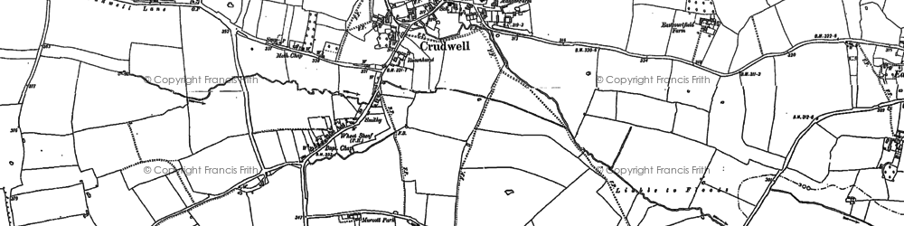 Old map of Crudwell in 1898