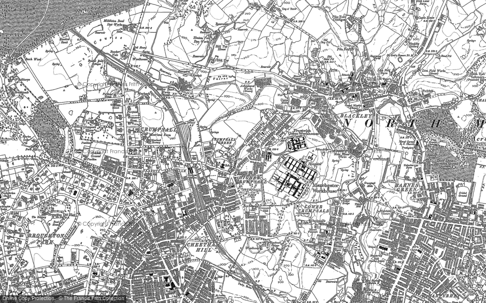 Old Map of Historic Map covering Higher Blackley in 1889