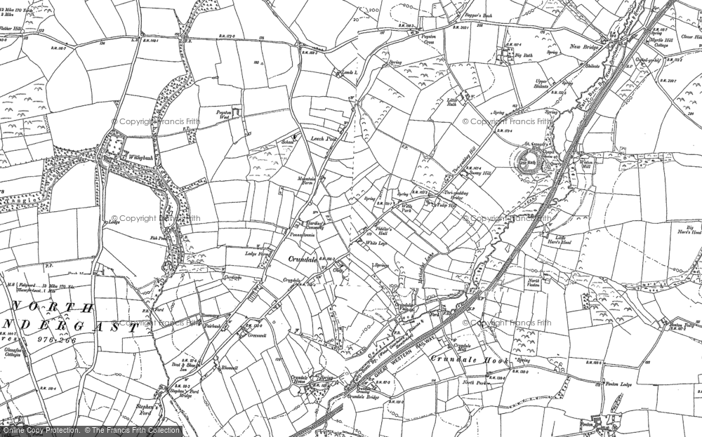 Old Map of Historic Map covering Poyston Cross in 1887