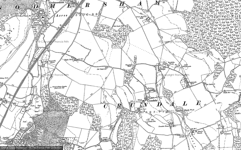 Old Map of Crundale, 1896 in 1896