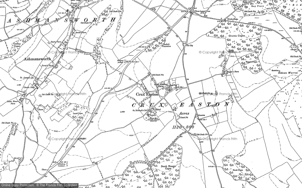 Old Map of Historic Map covering Beech Hanger Copse in 1909