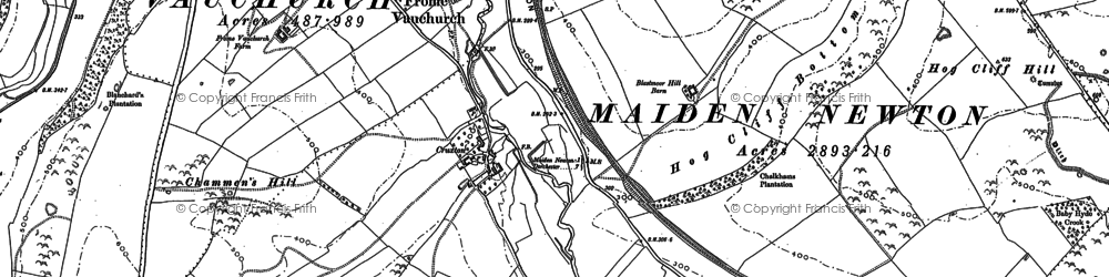 Old map of Cruxton in 1886