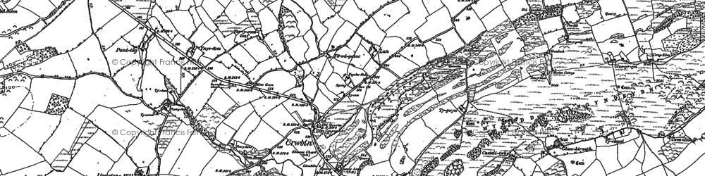 Old map of Crwbin in 1879