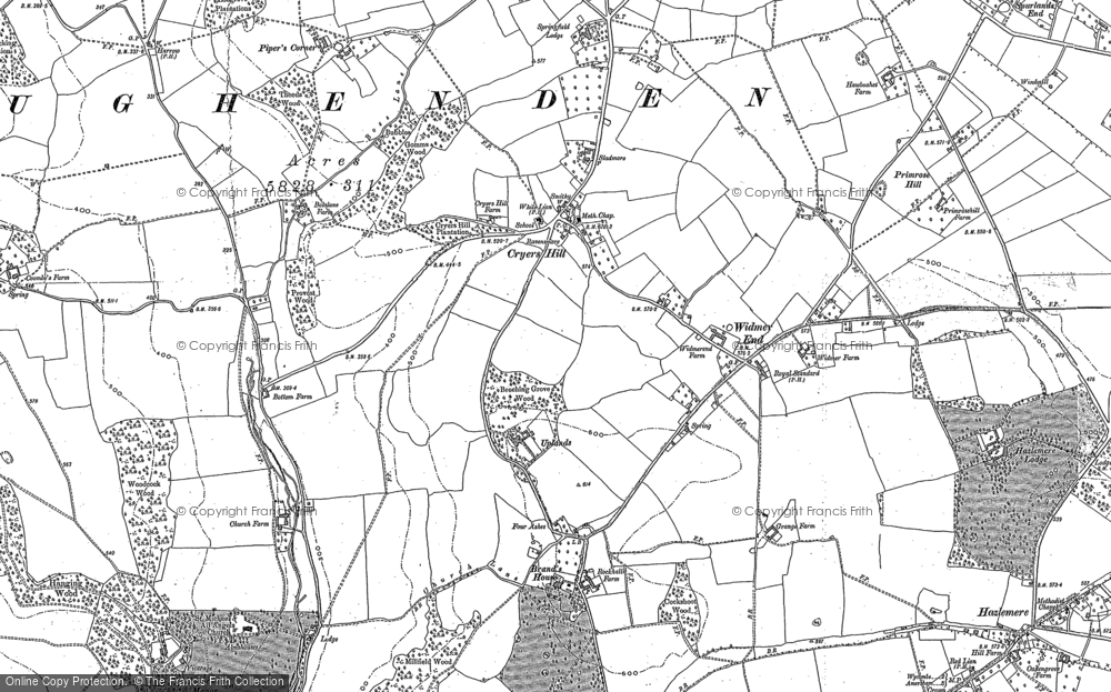Old Map of Cryers Hill, 1897 in 1897