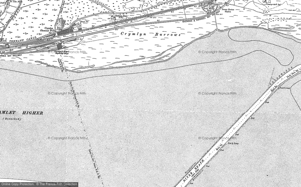 Old Map of Crymlyn Burrows, 1897 in 1897