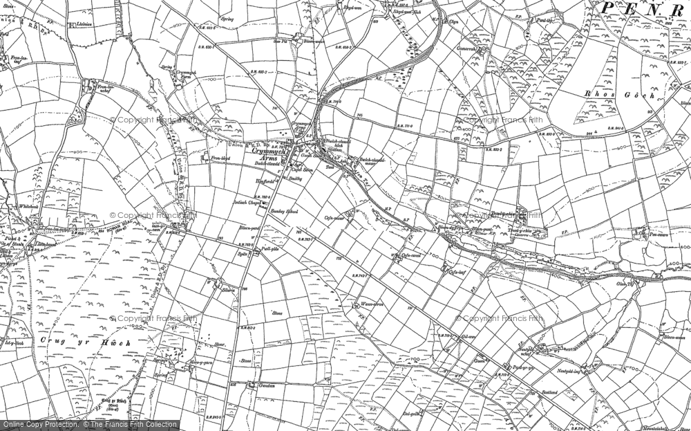 Old Map of Historic Map covering Blaen-gors in 1888