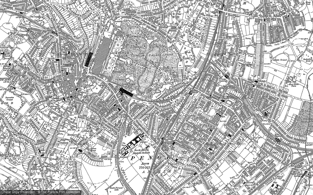 Old Map of Crystal Palace, 1894 - 1895 in 1894