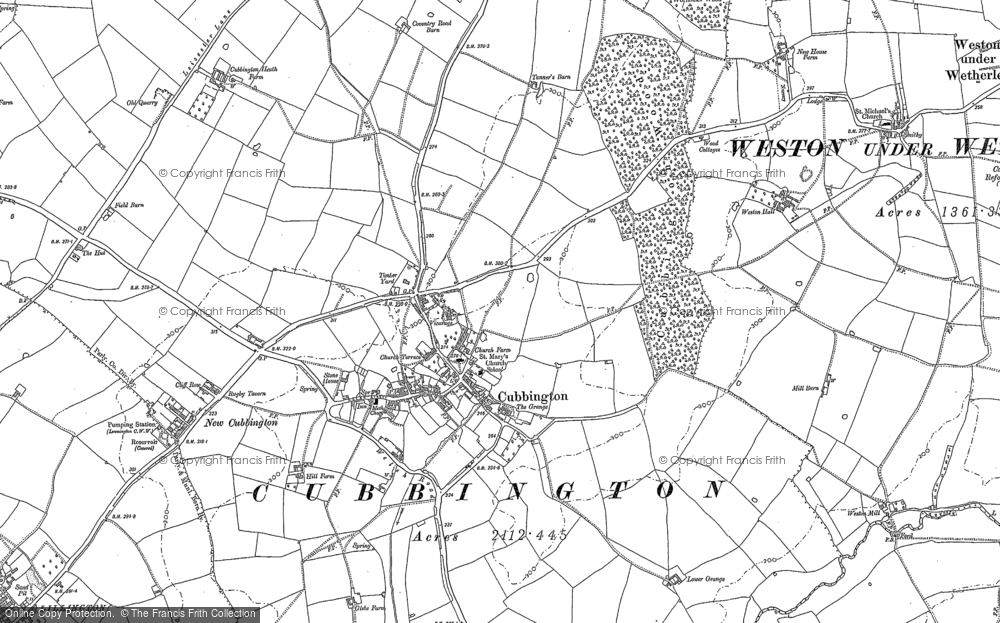 Old Map of Cubbington, 1886 in 1886