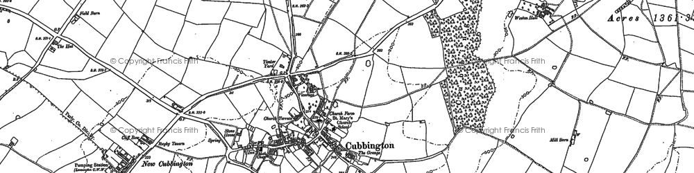Old map of Cubbington in 1886