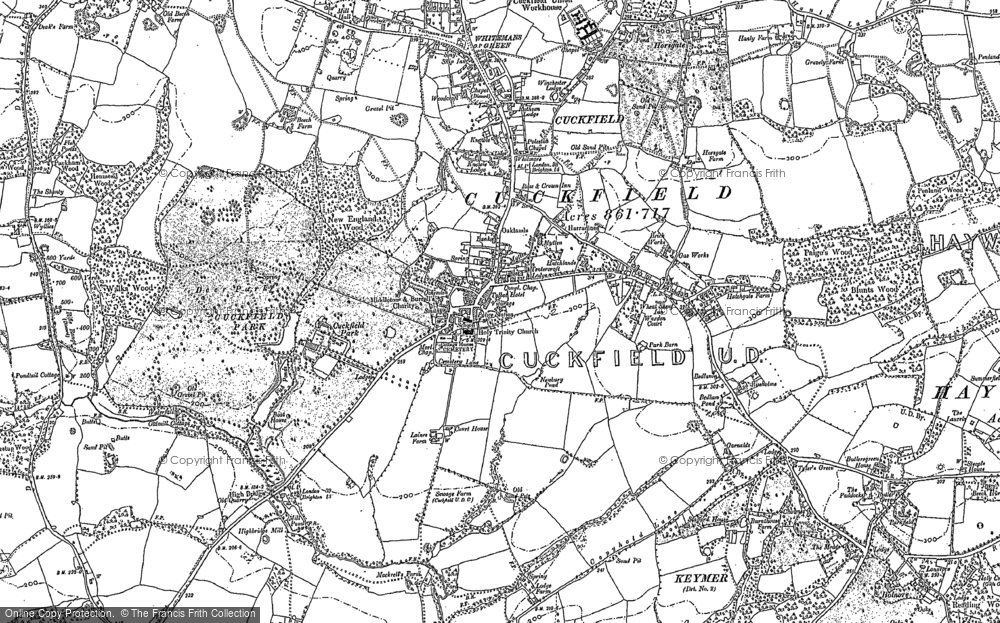 Old Map of Historic Map covering Butlersgreen Ho in 1896