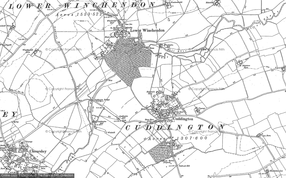 Old Map of Cuddington, 1898 - 1919 in 1898