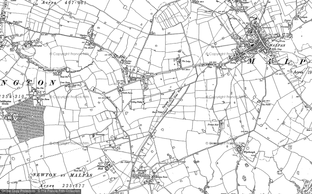 Old Map of Cuddington Heath, 1897 in 1897