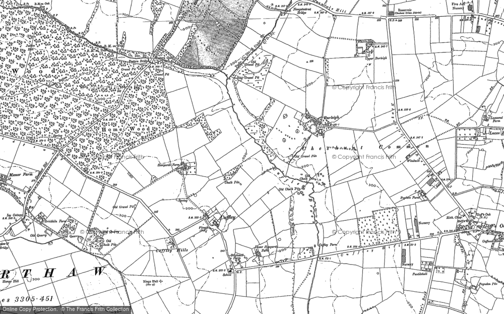 Old Map of Cuffley, 1912 in 1912