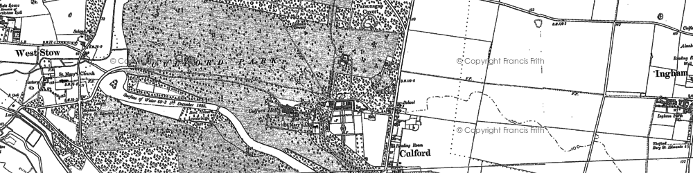 Old map of Culford in 1883