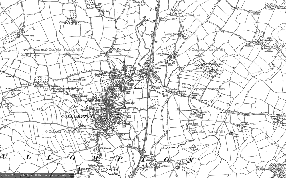 Old Map of Cullompton, 1887 in 1887
