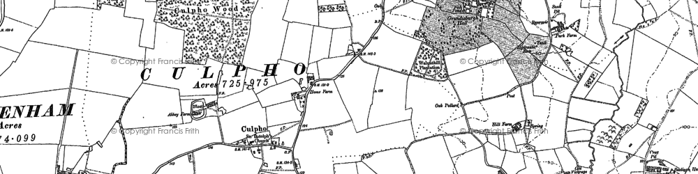 Old map of Culpho Hall in 1881