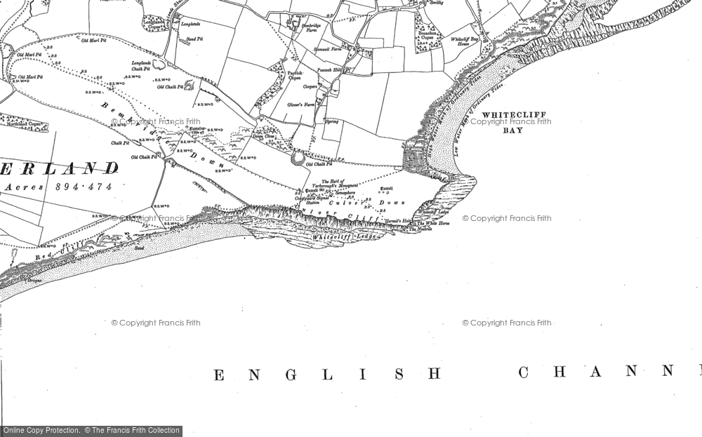 Old Map of Culver Down, 1907 in 1907