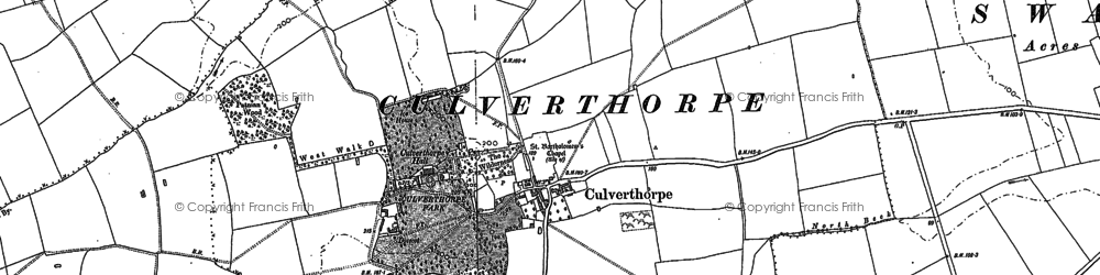 Old map of Culverthorpe in 1887