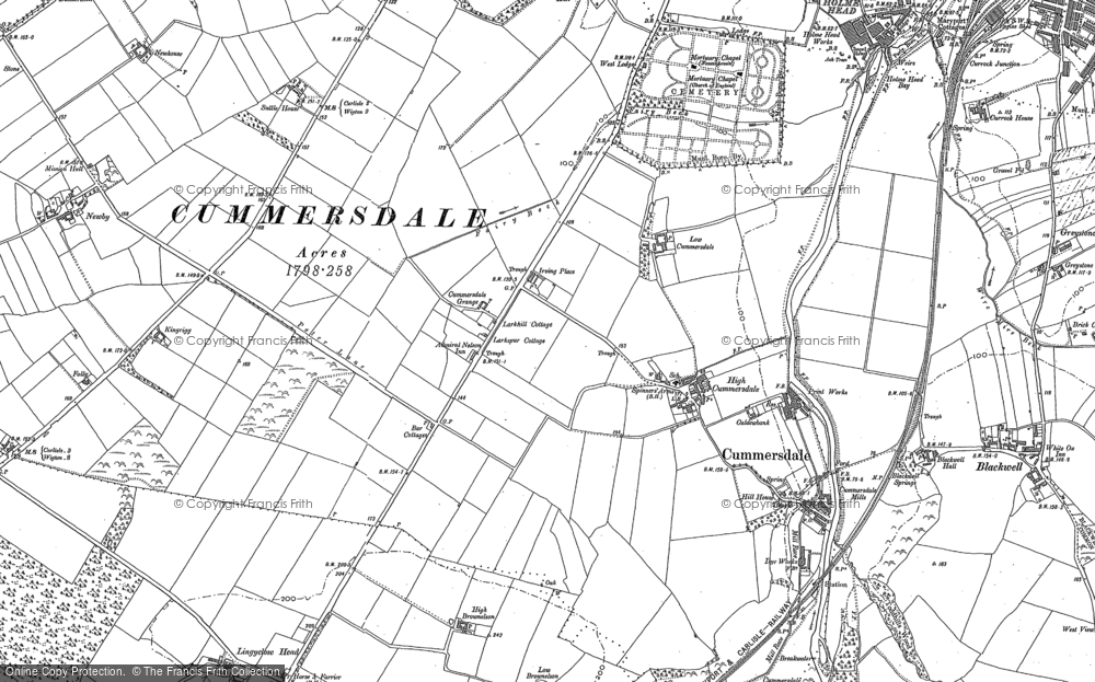 Old Map of Historic Map covering Blackhall Wood in 1899