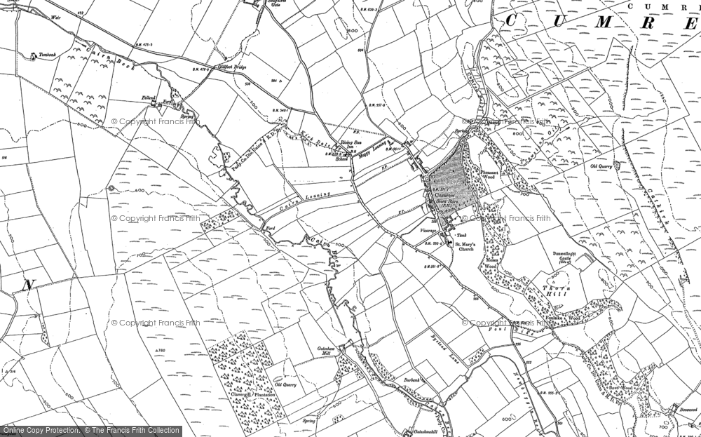 Old Map of Historic Map covering Albyfield in 1898