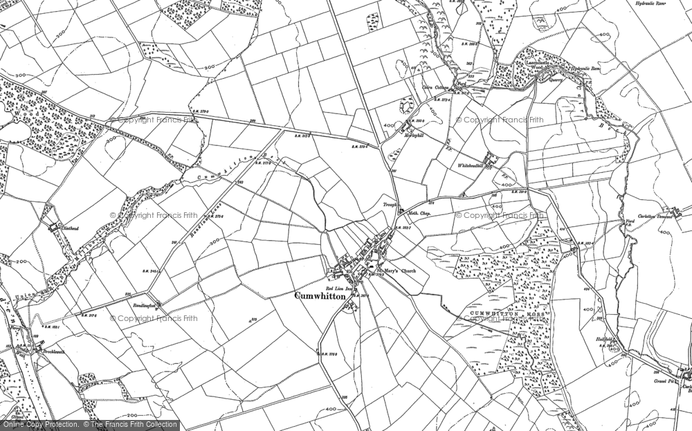 Old Map of Historic Map covering Whitehead Hill in 1898
