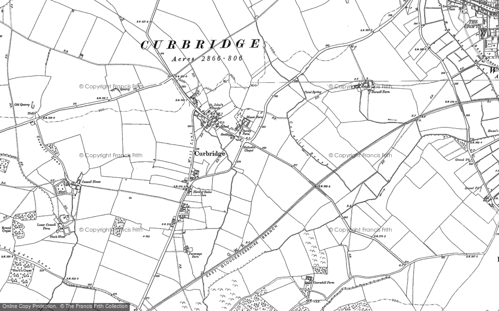 Old Map of Curbridge, 1898 in 1898