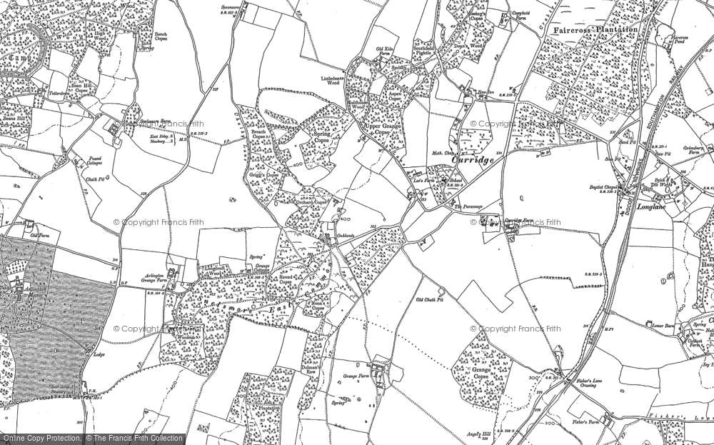 Old Map of Curridge, 1898 in 1898