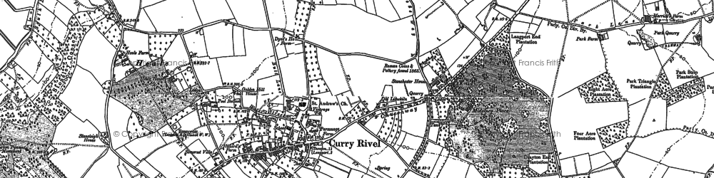 Old map of Curry Rivel in 1885