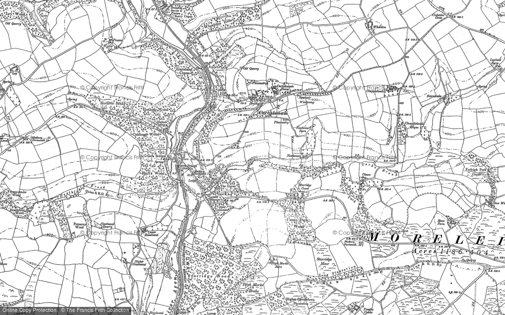 Old Map of Historic Map covering Wheeldon in 1885