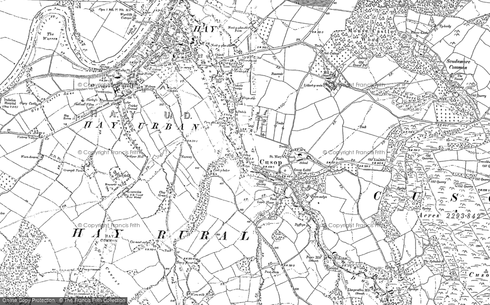 Old Map of Historic Map covering Brynmelin in 1887