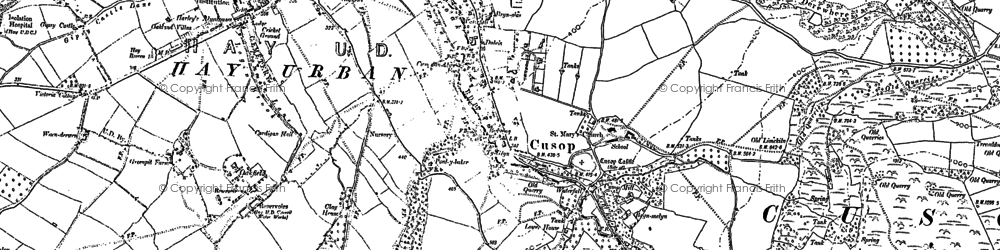 Old map of Cusop in 1887