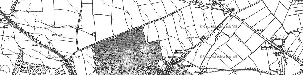 Old map of Cusworth in 1890