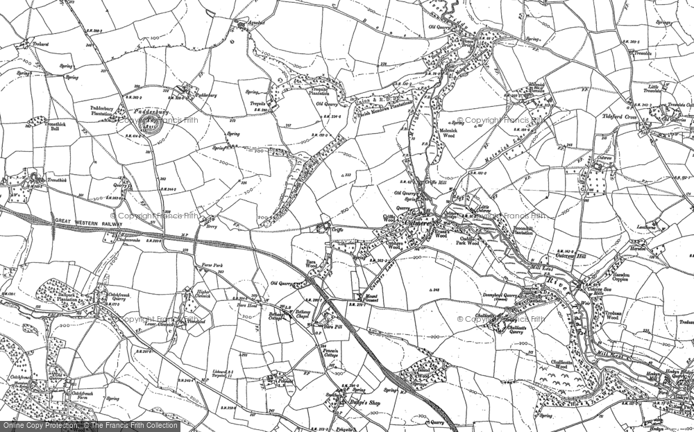 Old Map of Historic Map covering Tilland in 1882