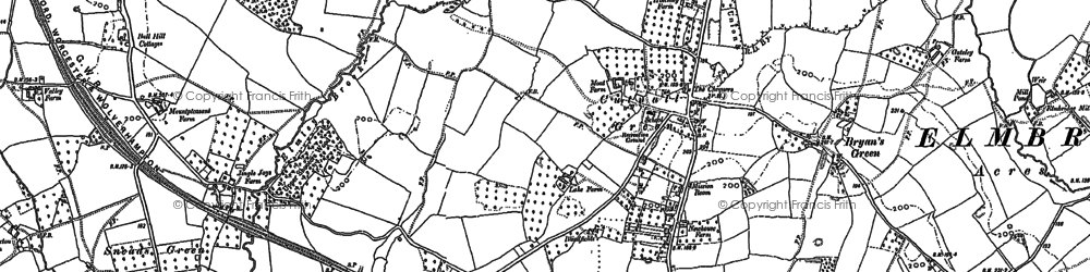 Old map of Bryan's Green in 1883