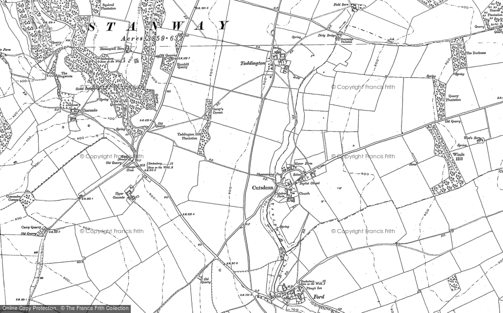 Old Map of Cutsdean, 1883 in 1883