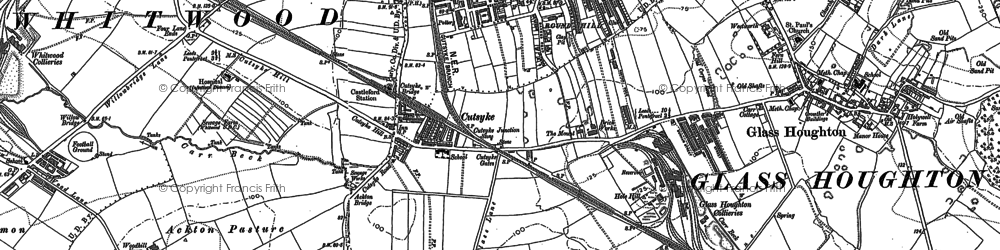 Old map of Glass Houghton in 1890