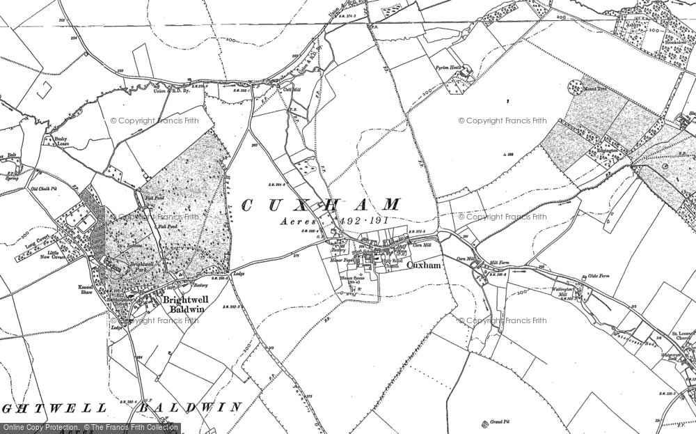 Old Map of Cuxham, 1897 in 1897