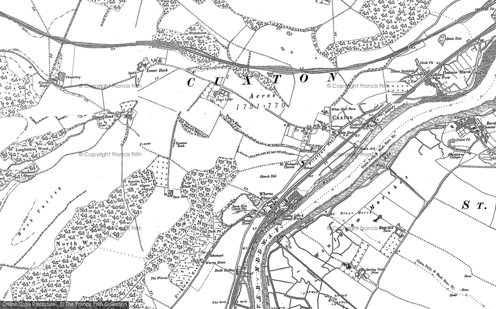 Old Map of Cuxton, 1895 - 1896 in 1895