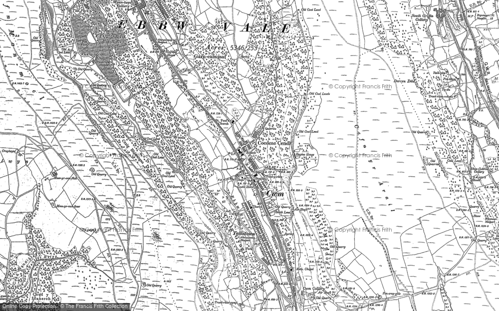 Old Map of Cwm, 1915 - 1916 in 1915