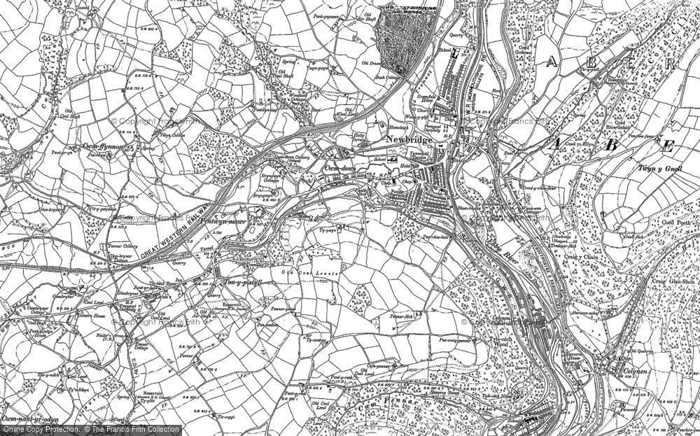 Old Map of Cwm Dows, 1899 in 1899