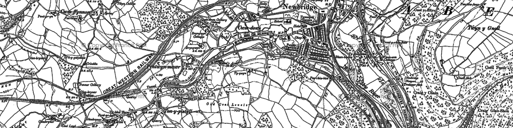 Old map of Cwm Dows in 1899