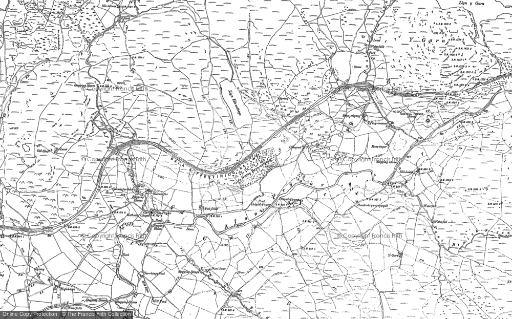 Old Map of Historic Map covering Hafod-wen in 1887