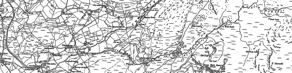 Old map of Afon Teigl in 1887
