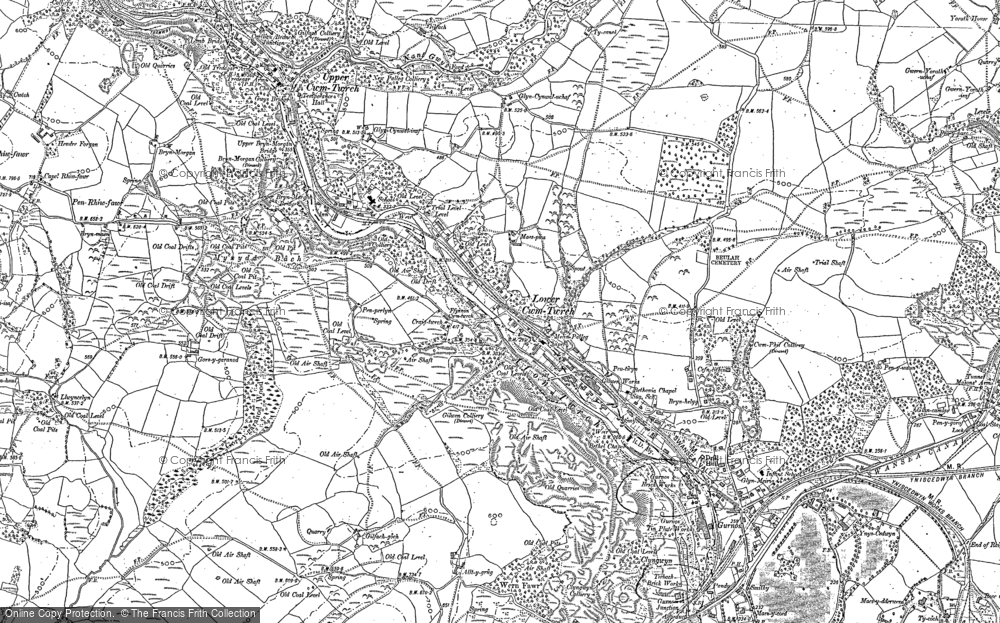 Old Map of Cwm-twrch Isaf, 1903 in 1903