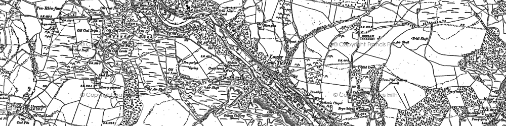 Old map of Cwm-twrch Isaf in 1903