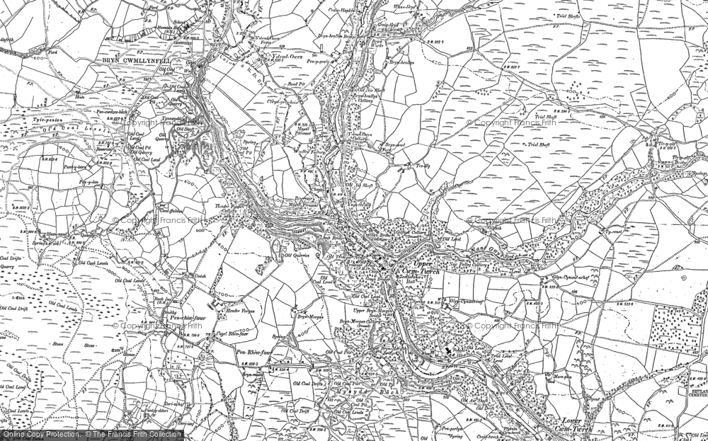 Old Map of Cwm-twrch Uchaf, 1903 - 1905 in 1903