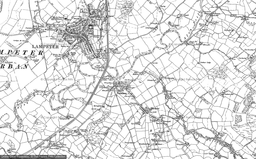 Old Map of Historic Map covering Beili-coch in 1904