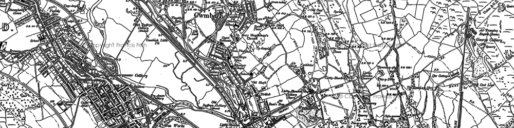 Old map of Cwmbach in 1898