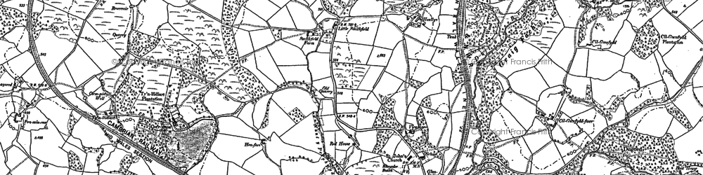 Old map of Cwmbach Llechrhyd in 1902